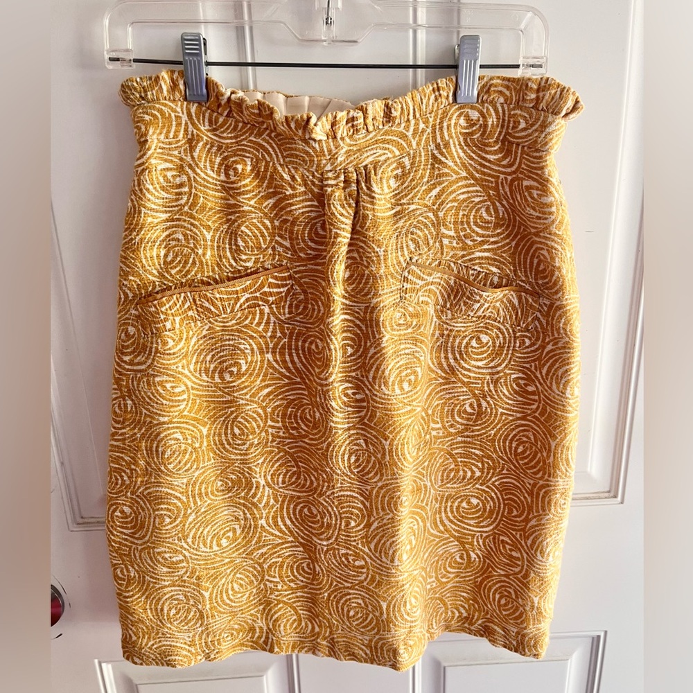ANTHROPOLOGIE Elevenses Pencil Skirt Yellow sz 4 Business Casual